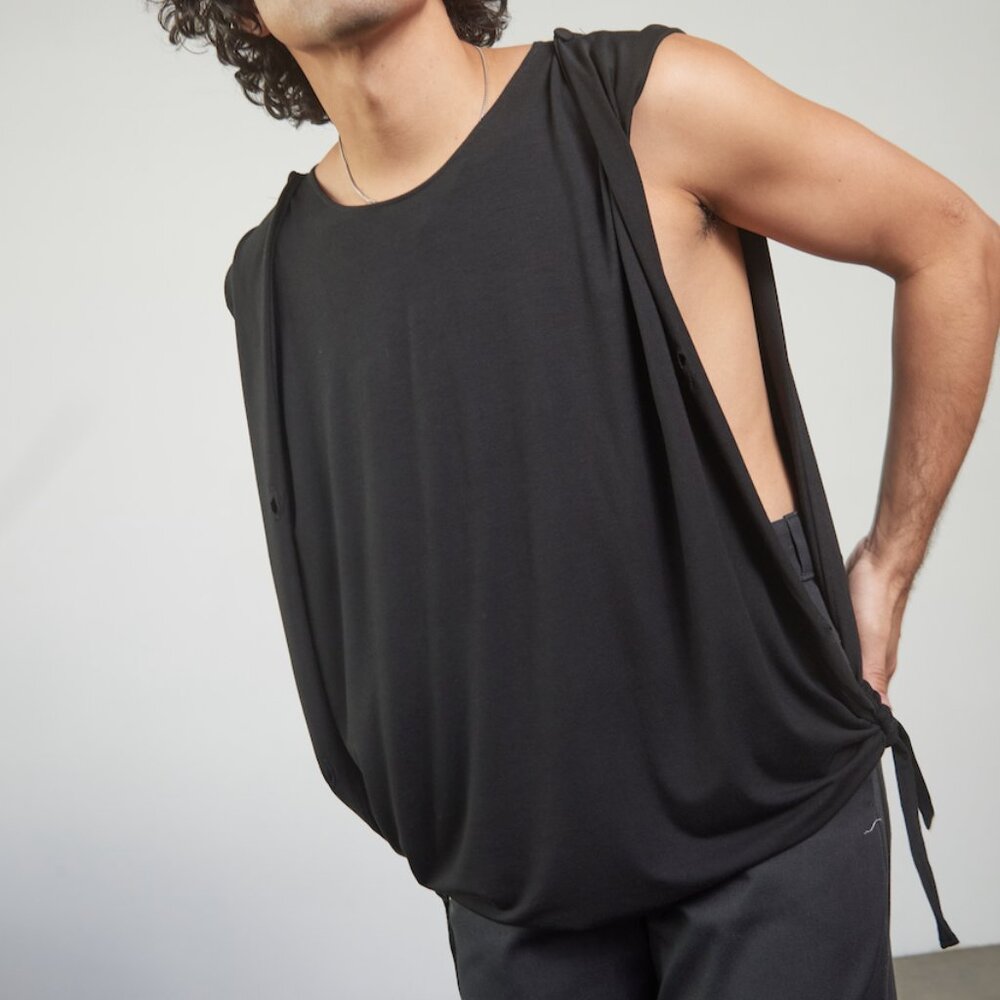 Black Convertible Top | Unisex Festival Yoga Wear | Made in USA